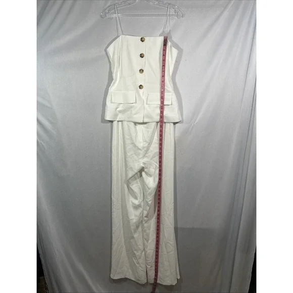 NEW $277 AMANDA UPRICHARD [ Medium ]‎ Yadira Strapless Jumpsuit White #J2030 - Picture 6 of 16